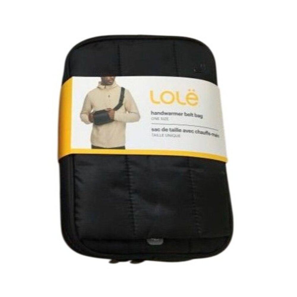 Lolë Unisex Black Crossbody Handwarmer Belt Bag Fanny Pack Faux Fur Adjustable - Picture 3 of 10